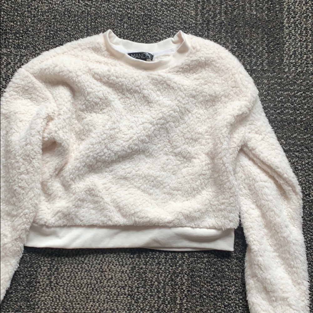 Fluffy White Crop Top